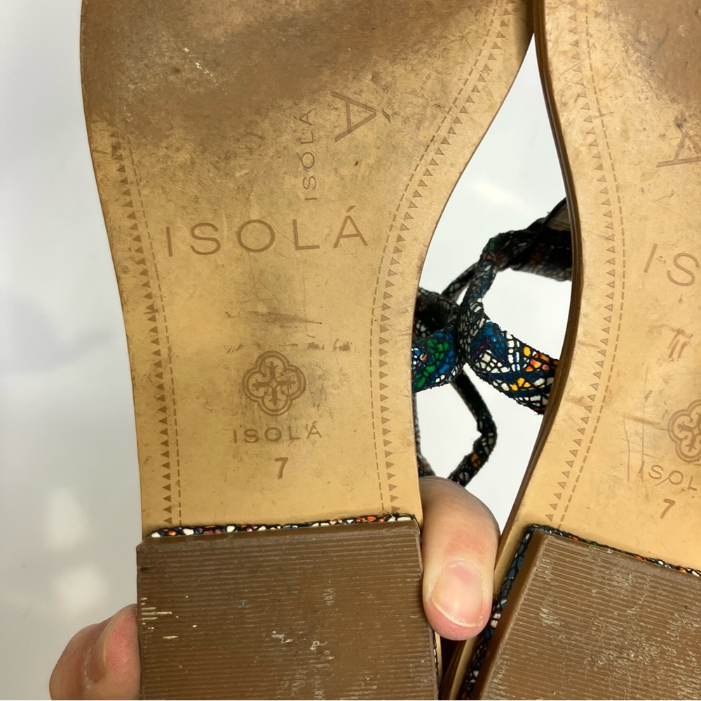Isola Mackenzie t-strap sandals‎ casual summer multicolor women’s size 7 - Picture 8 of 8